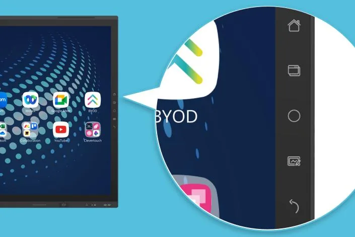 Botones digitales de acceso directo de la Clevertouch Edge