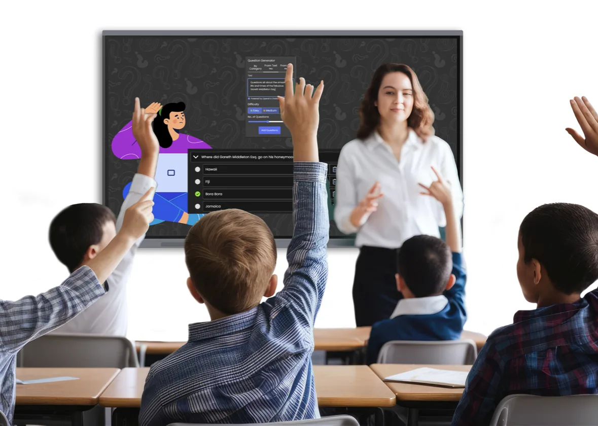 Estudiantes trabajando en la Clevertouch Pro Series