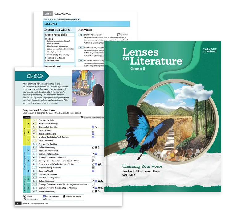 Guía del docente de Lenses on Literature