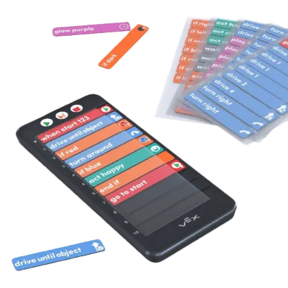 Codificador VEX 123 con sus tarjetas de programación